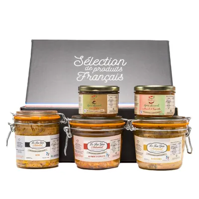 Produktbild von Uhainak Geschenkbox – Foie Gras Nature, Sauternes & Espelette + Gourmet-Aufstriche | Premium Relais Gourmet Auswahl