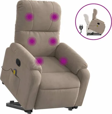 Produktbild von vidaXL Massagesessel mit Aufstehhilfe Taupe Mikrofasergewebe