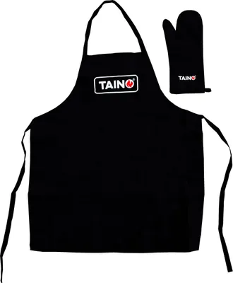 Produktbild von TAINO Grill Set Handschuh mit Schürze Grillschürze Grillhandschuh Kochschürze Schwarz