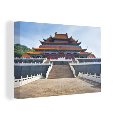 Produktbild von OneMillionCanvasses® - Leinwandbilder - 150x100 cm, Frontansicht der Verbotenen Stadt in China, Wandbilder Kunstdruck Wanddekoration