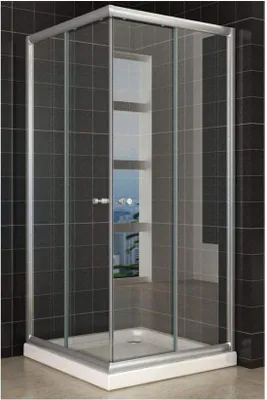 Produktbild von Großzimmereinbauduschkabine mit hellem Glas für moderne Badezimmer
