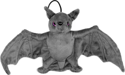 Produktbild von Kuscheltier Fledermaus grau/pink 15 x 30 cm Plüschfledermaus