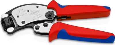 Imagen del producto de Alicate de crimpar y conectar terminales tipo Twistor de KNIPEX, para fundas de conexión