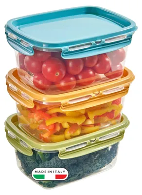 Produktbild von Snips, SnipsLock MIXCOLOR, Set 3 Vorratdosen 3 x 1,20 LT,Rechteckig Voratdosen s