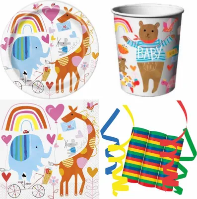 Produktbild von 35-tlg. Set Kindergeburtstag Party Deko Fete Feier Motto Babyparty Zoo