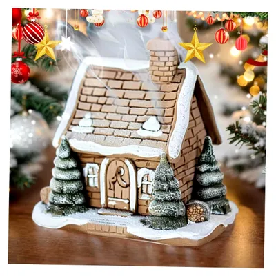 Produktbild von Weihrauchbrenner Blockkabine aus Harz für Weihnachtsdekoration