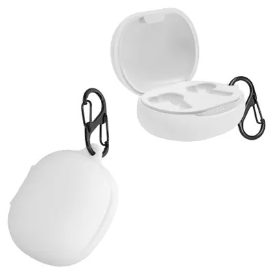 Produktbild von kwmobile Schutzhülle für Anker Soundcore Life P3 Hülle - TPU Silikon Case für Kopfhörer Ladecase - stoßfestes Cover mit Karabiner - Weiß