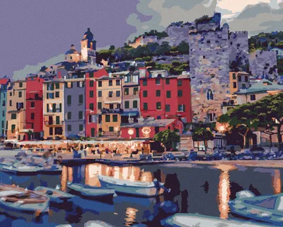 Produktbild von Zuty - Malen nach Zahlen - PORTOVENERE IN ITALIEN, 40x50 cm, mit Keilrahmen (bereits gespannt)