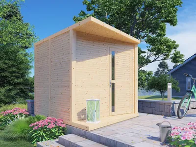 Produktbild von Gartenhaus Futura 19 mm Rhombusprofil natur