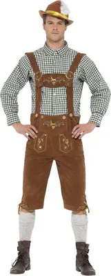 Produktbild von Bayerisches Kostüm Hans Deluxe, Grün, mit Lederhose und Hemd