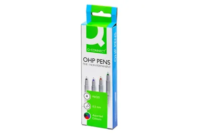 Image de Q-Connect® KF04089 Stylo fibre - non-permanent, env. 0,5 mm (F), pack de 4