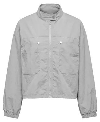 Produktbild von Damen Jacke grau Größe L mit Stehkragen und Reißverschluss