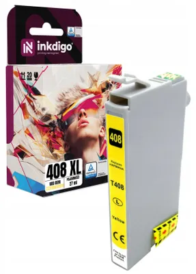 Produktbild von Inkdigo Tinte 408XL Y für Epson WorkForce Pro WF-C4310DW, WF-C4810DTWF – Gelb, 27 ml,