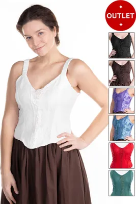 Produktbild von Mittelaltermieder schulterfrei - Gothica Farbe: weiß, Größe: L-XL