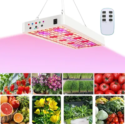 Image de Lampe LED pour plantes 240 LED, lampe de croissance LED, 3 modes, spectre complet (blanc chaud + blanc + rouge + bleu + IR + UV), minuterie et télécommande, plantes d'intérieur