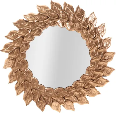 Zdjęcie produktu dla FURNLUX Lustro ścienne petal gold 73cm / Kolor główny: złoty / Wymiary: 73 x 73 x 5 cm