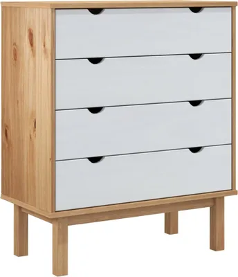 Immagine prodotto di Cassettiera OTTA Brown&White 76,5x39,5x90 cm in legno massiccio