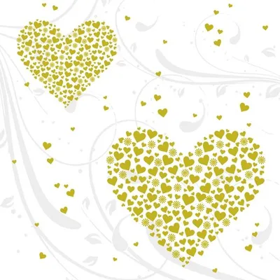 Produktbild von Braun + Company Golden Hearts, Gold, Weiß, Seidenpapier, Abbildung, 330 mm, 330 mm, 20 Stück(e)