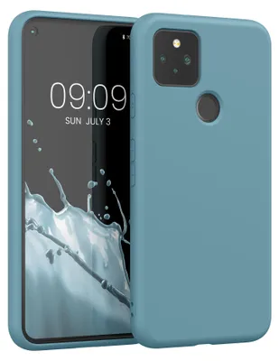 Produktbild von kwmobile Hülle kompatibel mit Google Pixel 5 Hülle - gummierte TPU Silikon Handyhülle - Schutzhülle für kabelloses Laden - Case in Arctic Night