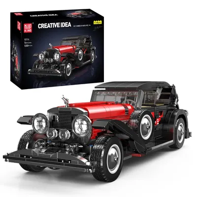 Obrázok produktu pre Mould King 10114 MOC Technik, model klasického auta, stavebnica z kociek, 1308+ prvkov. Klasický automobil, model pre zbierateľov, vhodný pre tínedžerov (14+) a dospelých – WX10114