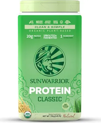Obrázok produktu pre Sunwarrior Protein Classic 750 g natural / Rastlinné proteíny / Lahodný rastlinný proteín z hnedej ryže s hypoalergénnym zložením