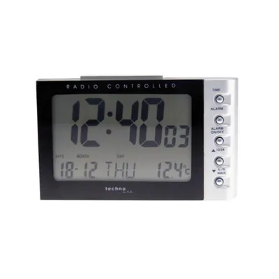 Produktbild von WT 188 černo-stříbrný rádiem řízený budík WT188