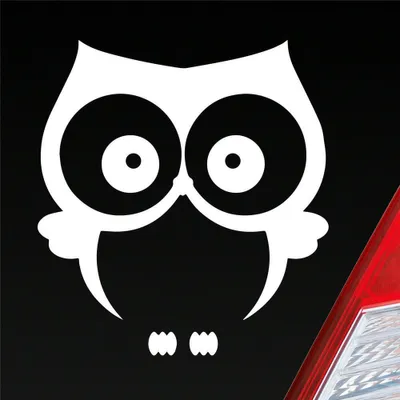 Produktbild von Auto Aufkleber Eule Owl Vogel Bird Uhu süß Tier Musik 10x11 cm Weiss Matt Sticker Heckscheibenaufkleber
