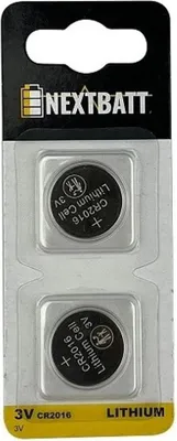Image de NextBatt Pile bouton CR2016, 3V - paquet de 2