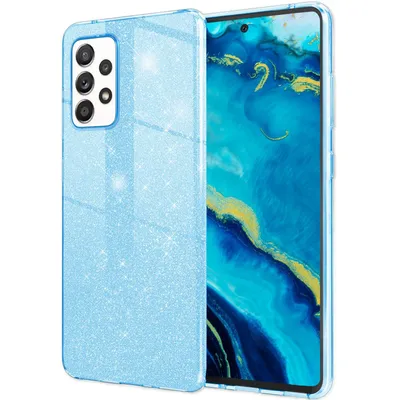 Immagine prodotto di Per Samsung Galaxy A33 - Robusta custodia glitterata antiurto Protezione per telefoni cellulari blu