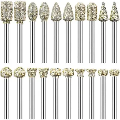Produktbild von Diamantfreessersatz - Diamantfreßklingen - Sägeklingen - Für Drehwerkzeuge geeignet - 1/8 Zoll Bohrung - Für Graben, Schleifen, Polieren und Bildhauen von Stein, Glas und Keramik - 20 Stück