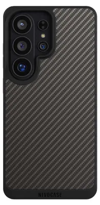 Produktbild von NIVOCASE Handyhülle für Samsung Galaxy S26 Ultra  Hülle NIVOpure Case Schwarz Carbon Metallic Look Muster
