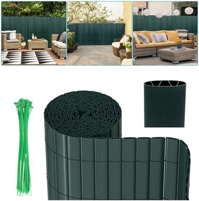 Obrázok produktu pre Ochranná fólia z PVC 1,6 x 5 m – zelená – tvar W – na balkón a do záhrady – odolná voči vetru a poveternostným vplyvom