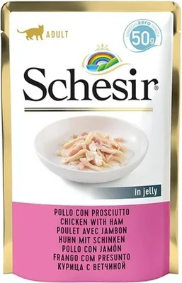 Obrázek produktu pro SCHESIR v želé Kuřecí s šunkou - vlhká kočka krmivo - 50g