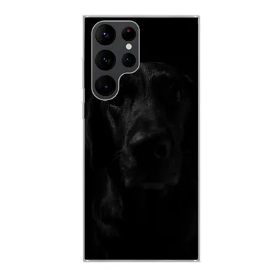 Produktbild von MuchoWow® Handyhülle Schutzhülle Hülle für Samsung Galaxy S22 Ultra Hund - Haustier - Schwarz Silikon Softcase Handy Hülle - Abbildung