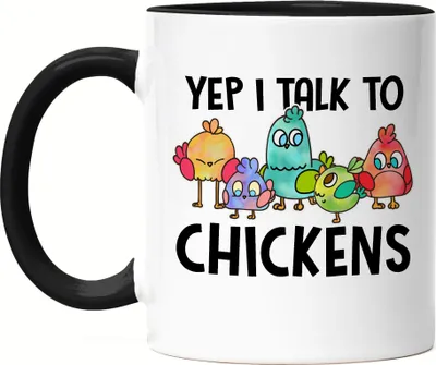 Produktbild von Yes I Talk To Chickens Tasse Schwarz Huhn-Fans Bauernhof Chicken Hühnerhof Geschenk