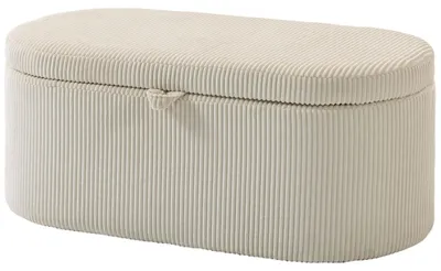 Produktbild von HOMCOM Sitzbank mit Stauraum Polsterbank 105x51x49cm mit Streifenstruktur Beige