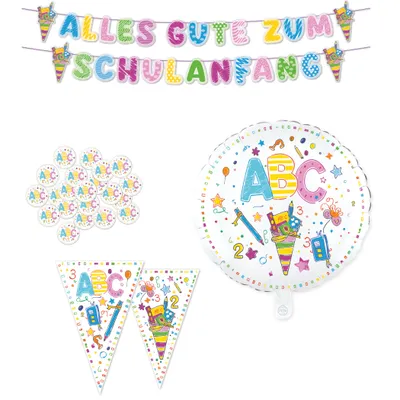Produktbild von Dekoset Schulanfang - Farbenfrohe Deko zur Einschulung