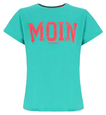 Produktbild von Salzhaut Damen T-Shirt Steentje mit Moin-Print - Modisches Kurzarm-Shirt mit Rundhalsausschnitt