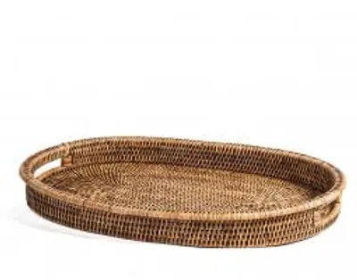 Produktbild von H&H Ovaler Tablett aus Rattan, 52 x 36 x 5 cm