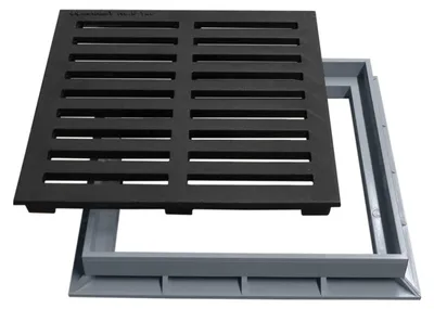 Produktbild von Marley Einlaufrost Gussrost + Rahmen 30x30cm für Einlaufschacht Hofablauf befahrbar
