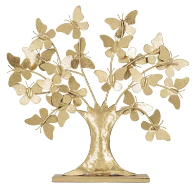 Image de Décoration Arbre de Vie Glam avec papillons en fer doré