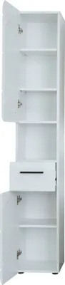 Produktbild von trendteam Bad Hochschrank Skin/Gloss/Line Weiß Nachbildung/Weiß Hochglanz Tiefzieh 30 x 182 x 31 cm