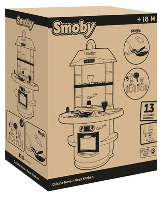 Immagine prodotto di Cucina da gioco Smoby Nova - piano cottura, forno, lavello, zona pranzo, 13 accessori, da 18 mesi