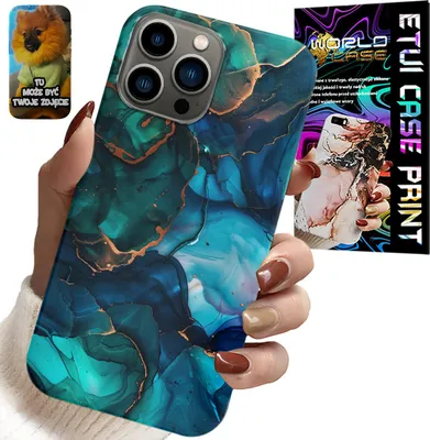 Obrázek produktu pro Pouzdro Pro Iphone 13 Pro - Modrozelený Mramorový Zadní Design