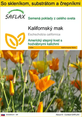 Obrázok produktu pre SAFLAX Kultivačný set - Kalifornský mak - Eschscholzia californica - 1500 Semená - S mini skleníkom, pestovateľským substrátom a 2 črepníkmi