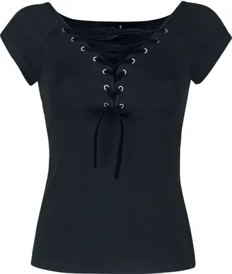 Produktbild von Hell Bunny T-Shirt Damen Belladonna Top schwarz S