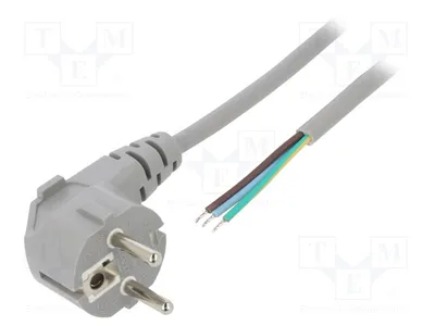 Immagine prodotto di 1 cavo CEE 7/7 (E/F) con spina angolata, cavo grigio, 2 metri, PVC, per alimentazione computer