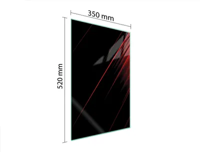 Produktbild von Herdabdeckplatte 35x52 Glaskeramikkochfeld Abdeckung Spritzschutz Glasplatte Deko Schneidebrett Schwarz Rot