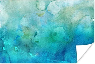 Produktbild von MuchoWow® Poster Aquarell - Blau - Grün - Farbton 120x80 cm - Bilder