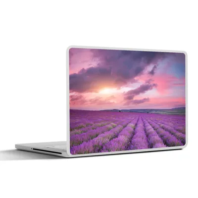 Produktbild von MuchoWow® Laptop Aufkleber Sticker Cover Lavendel - Lila - Wolken - Blumen 31x22.5 cm - Laptop-Deko